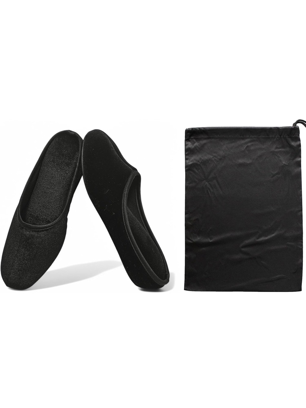 Black Velvet Ballet Flat Slippers